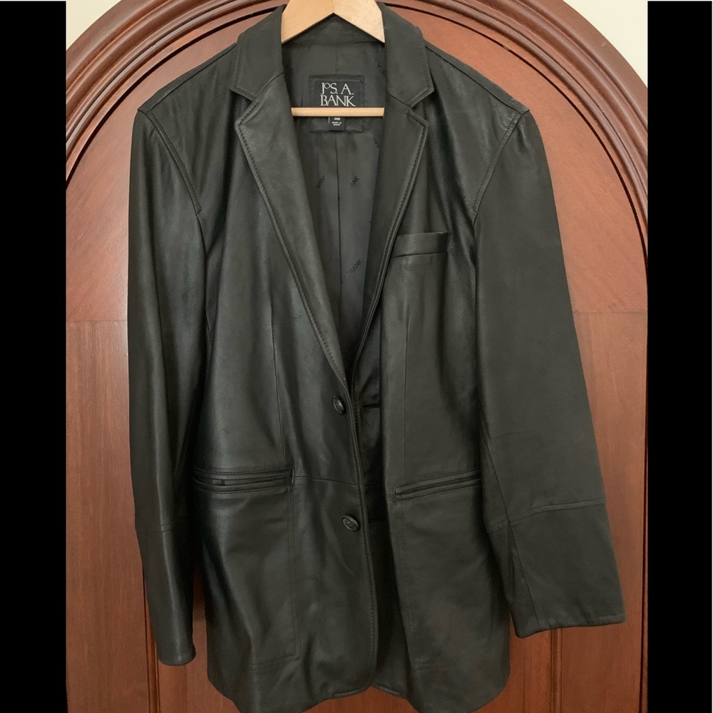 Jos A Bank 2 button leather jacket